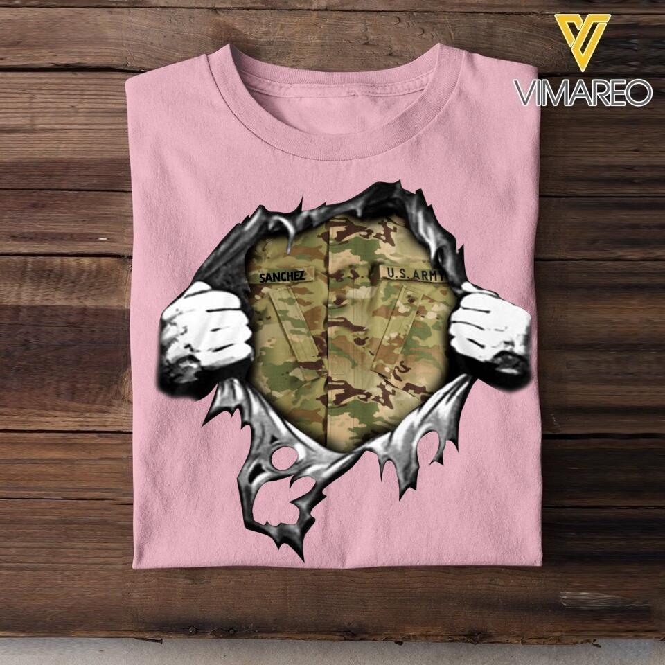 Personalized U.S Soldier Tshirt Printed 22MAY-DT21