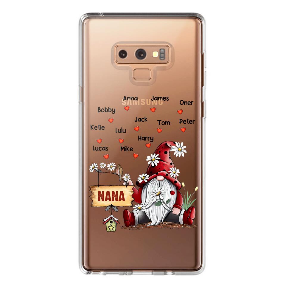 PERSONALIZED TRANSPARENT SILICONE PHONECASE GRANDMA KIDS