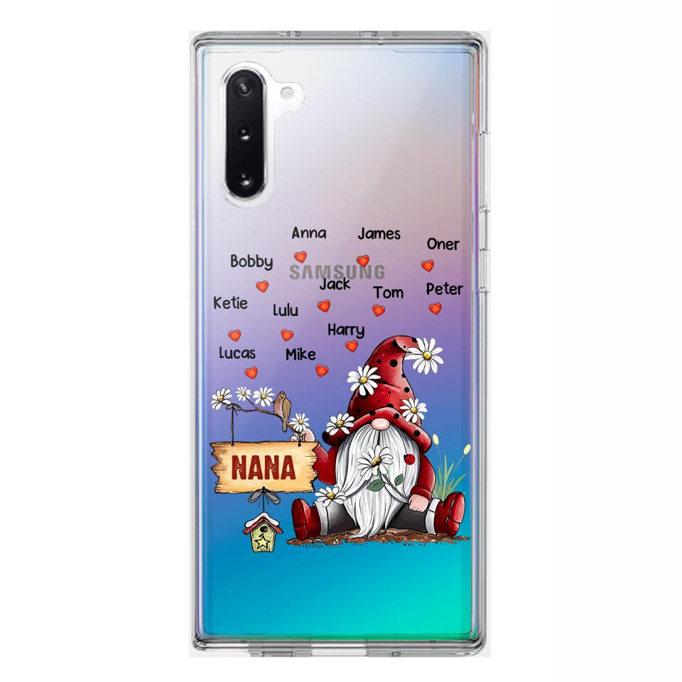 PERSONALIZED TRANSPARENT SILICONE PHONECASE GRANDMA KIDS