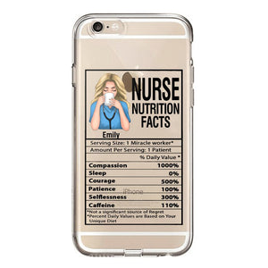 Personalized Nurse Transparent Silicone Phonecase Printed 22MAY-LN23