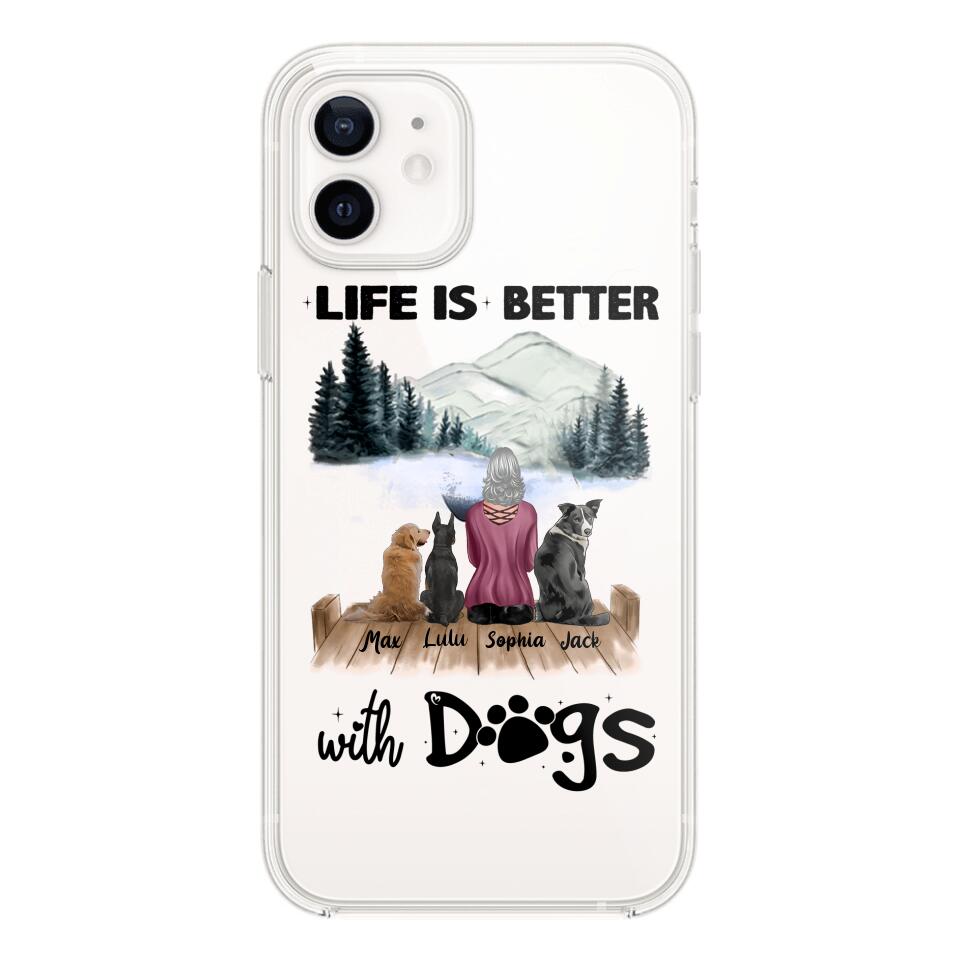 PERSONALIZED LIFE IS BETTER WITH DOGS SILICON PHONECASE NQVQ2105