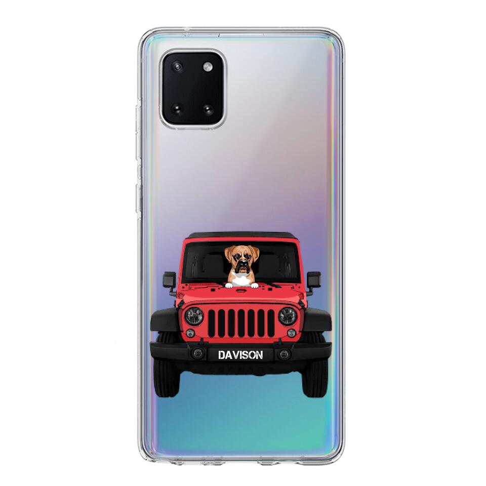 Personalized Jeep Dog Transparent Silicone Phonecase Printed 22MAY-HQ23