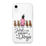 Personalized Just A Girl Who Loves Dogs Transparent Silicone Phonecase Printed 22MAY-HC23