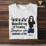 PERSONALIZED SUNFLOWER AUNT BEAUTIFUL RAY OF FREAKING SUNSHINE TSHIRTS QTVQ2305