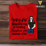 PERSONALIZED SUNFLOWER AUNT BEAUTIFUL RAY OF FREAKING SUNSHINE TSHIRTS QTVQ2305