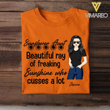 PERSONALIZED SUNFLOWER AUNT BEAUTIFUL RAY OF FREAKING SUNSHINE TSHIRTS QTVQ2305