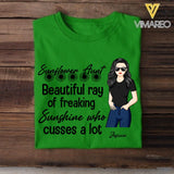 PERSONALIZED SUNFLOWER AUNT BEAUTIFUL RAY OF FREAKING SUNSHINE TSHIRTS QTVQ2305