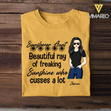 PERSONALIZED SUNFLOWER AUNT BEAUTIFUL RAY OF FREAKING SUNSHINE TSHIRTS QTVQ2305