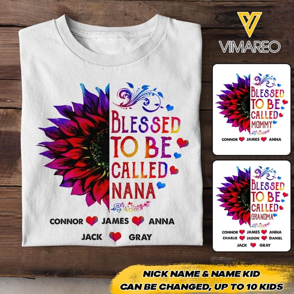 Personalized Blessed To be Called Nana Tshirt Printed 22MAY-HC26  copy