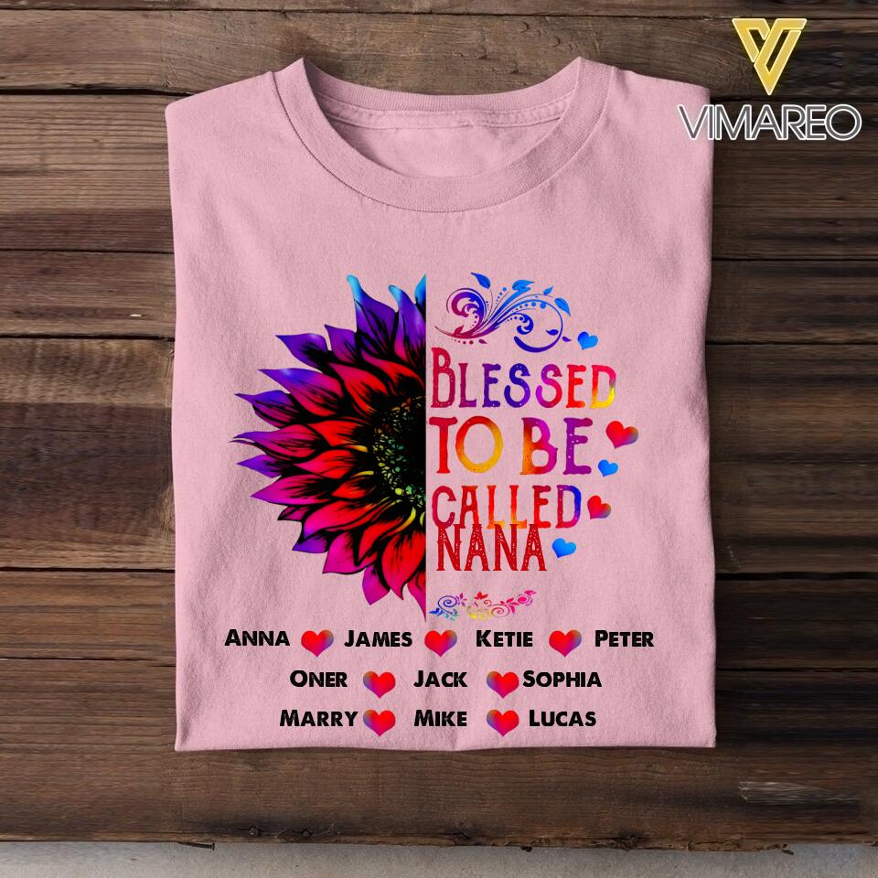 Personalized Blessed To be Called Nana Tshirt Printed 22MAY-HC26  copy