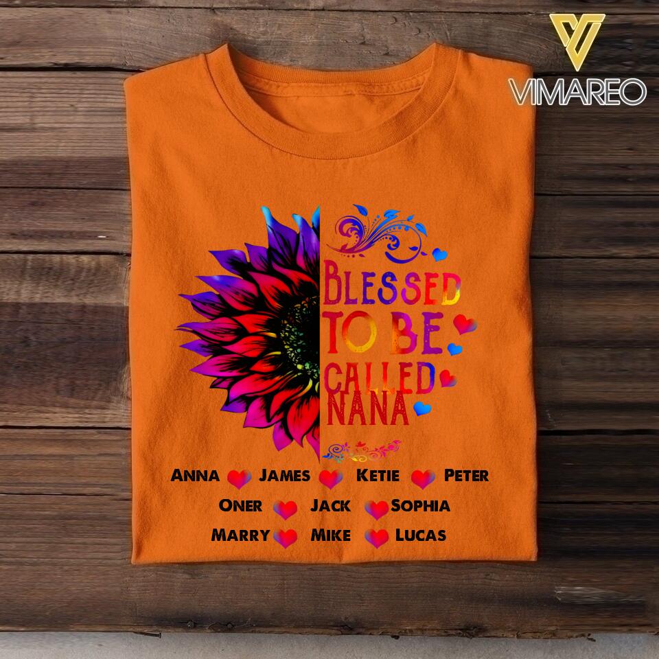 Personalized Blessed To be Called Nana Tshirt Printed 22MAY-HC26  copy