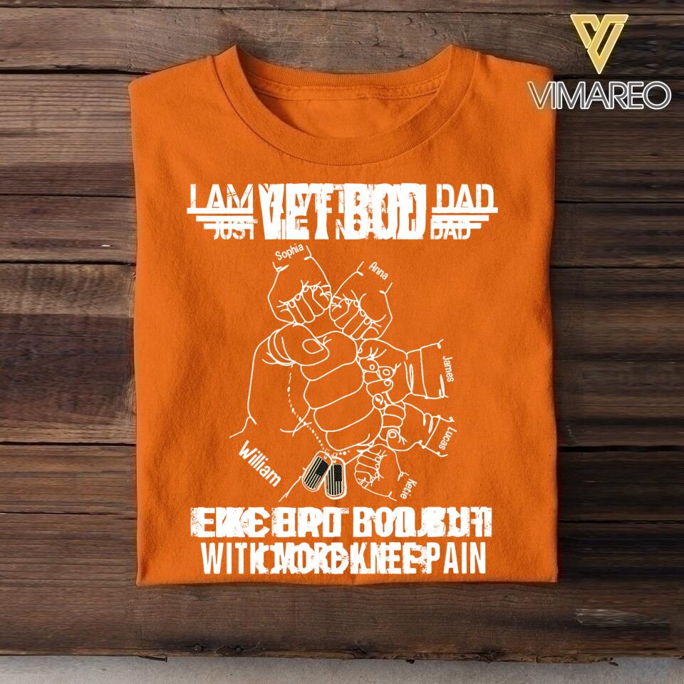Personalized US Veteran Dad Bob Kid Name Tshirt Printed QTVQ2705
