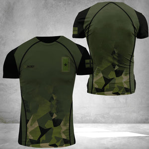 PERSONALIZED SWEDISH ARMY VETERAN TSHIRT  3D PRINTED QTDT3105