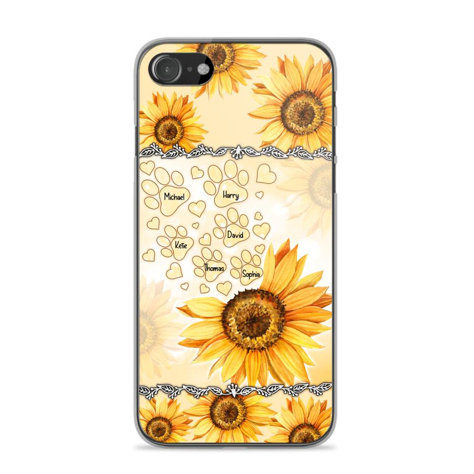 Personalized Dog Lover Sunflower Background Phonecase NQDT2705