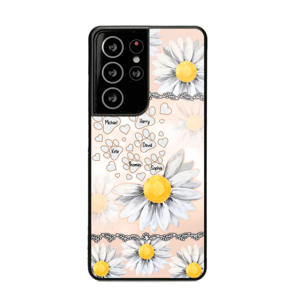 Personalized Dog Lover Daisy Background Phonecase NQDT2705