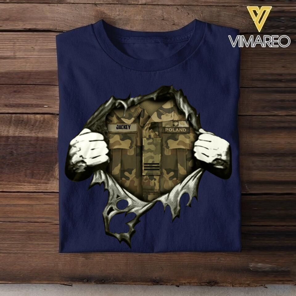 Personalized Polish Soldier Tshirt Printed 22JUL-HQ01