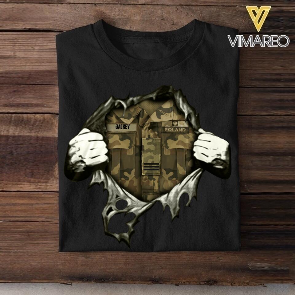 Personalized Polish Soldier Tshirt Printed 22JUL-HQ01