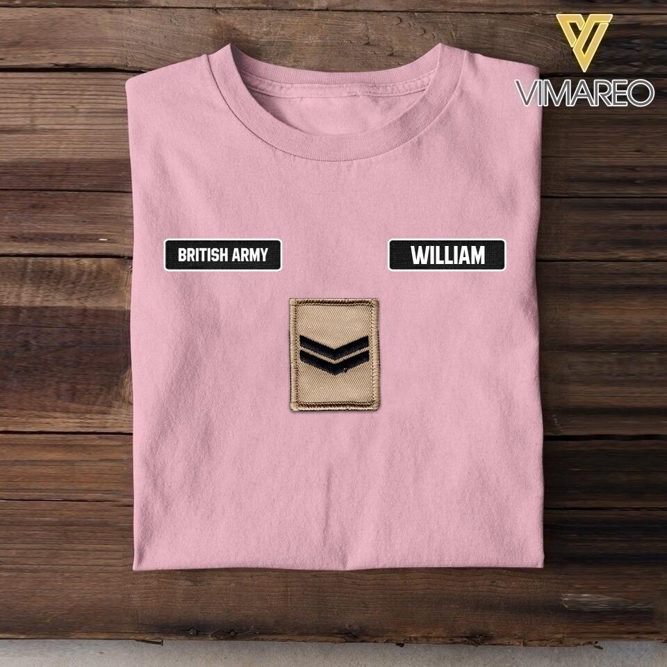 DH Personalized British Army Tshirt Printed DT1205