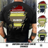 Personalized Netherland Firefighter Tshirt Printed 22JUL-DT04