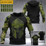 Personalized Swedish Army Camo Tshirt or Hoodie 3D Printed QTDT0606