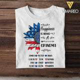 Personalized Happiness Is Being A Grandma Tshirt Printed 22JUL-HC09