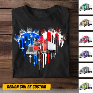 Personalized Truck Heart Custome Tshirt Printed NQHQ1006