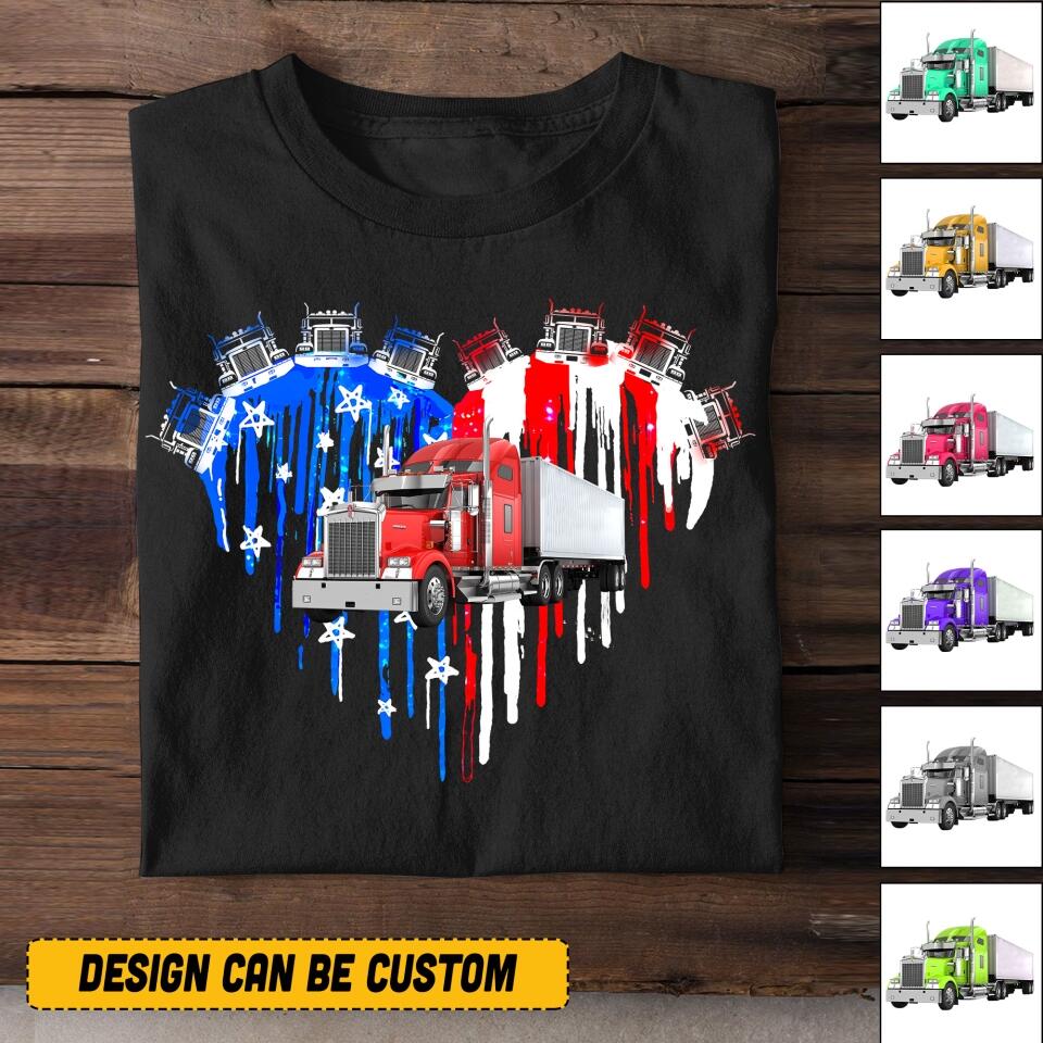 Personalized Truck Heart Custome Tshirt Printed NQHQ1006
