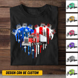 Personalized Truck Heart Custome Tshirt Printed NQHQ1006