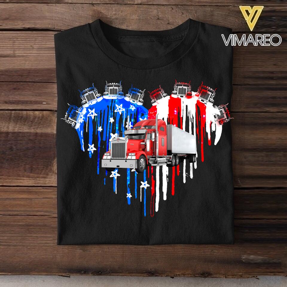 Personalized Truck Heart Custome Tshirt Printed NQHQ1006