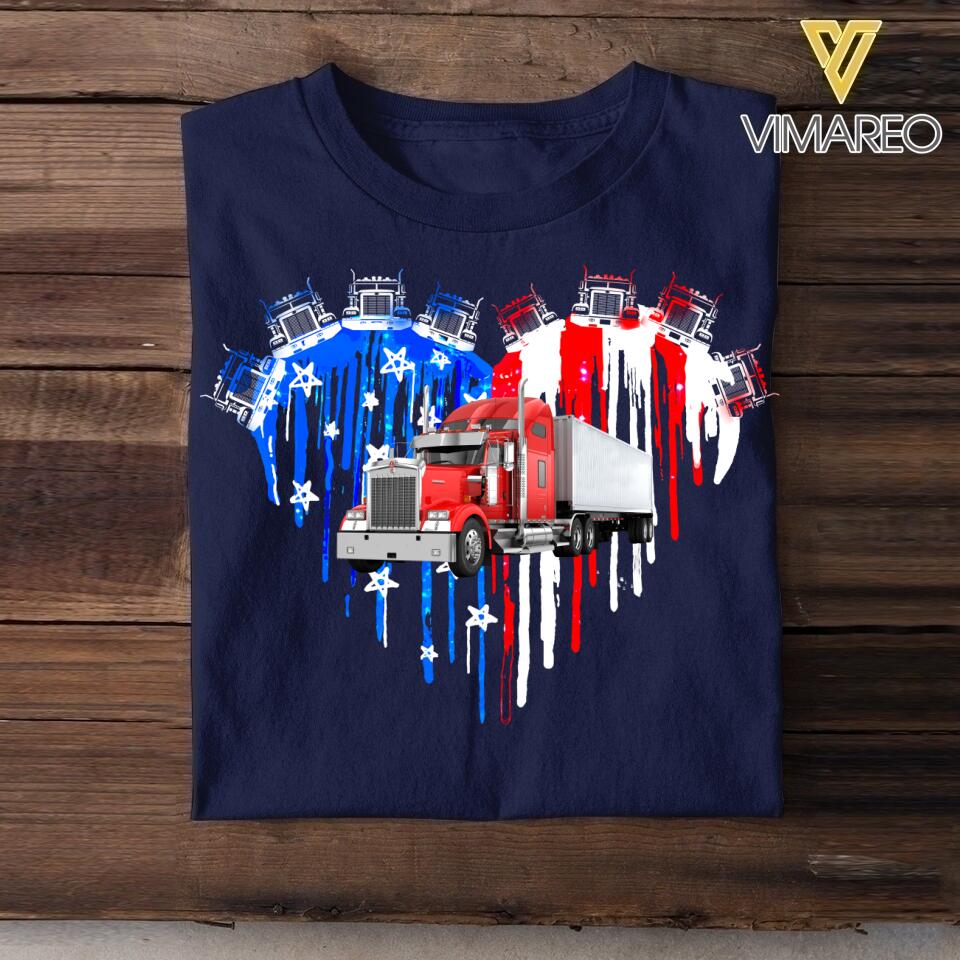 Personalized Truck Heart Custome Tshirt Printed NQHQ1006