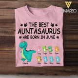 Personalized The Best Auntasaurus Are Born In June Tshirt Printed QTDT1006