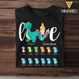 Personalized Love Grandma Dinosaur Kid Name Tshirt Printed NQVQ1306