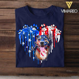 Personalized Pitbull Us Flag Tshirt Printed QTVQ1406