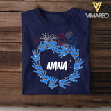 Personalized Nickname Grandma Nana Kid Name Us Flag Tshirt Printed NQHC1406