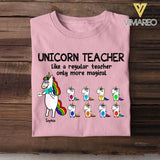Personalized Unicorn Teacher Tshirt Printed 22JUL-HC14