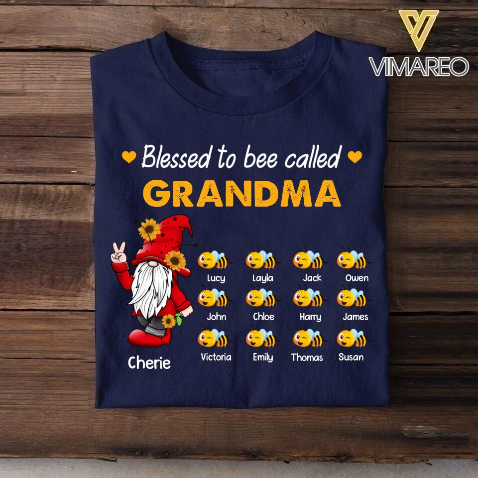Personalized Blessed To Be Called Grandma Bee Tshirt Printed QTHY1606