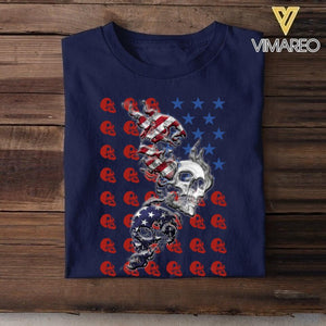Personalized Skull Us Flag Tshirt Printed NQHY1706