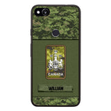 Personalized Canadian Soldier Camo Phone Case Printed 22JUL-DT17