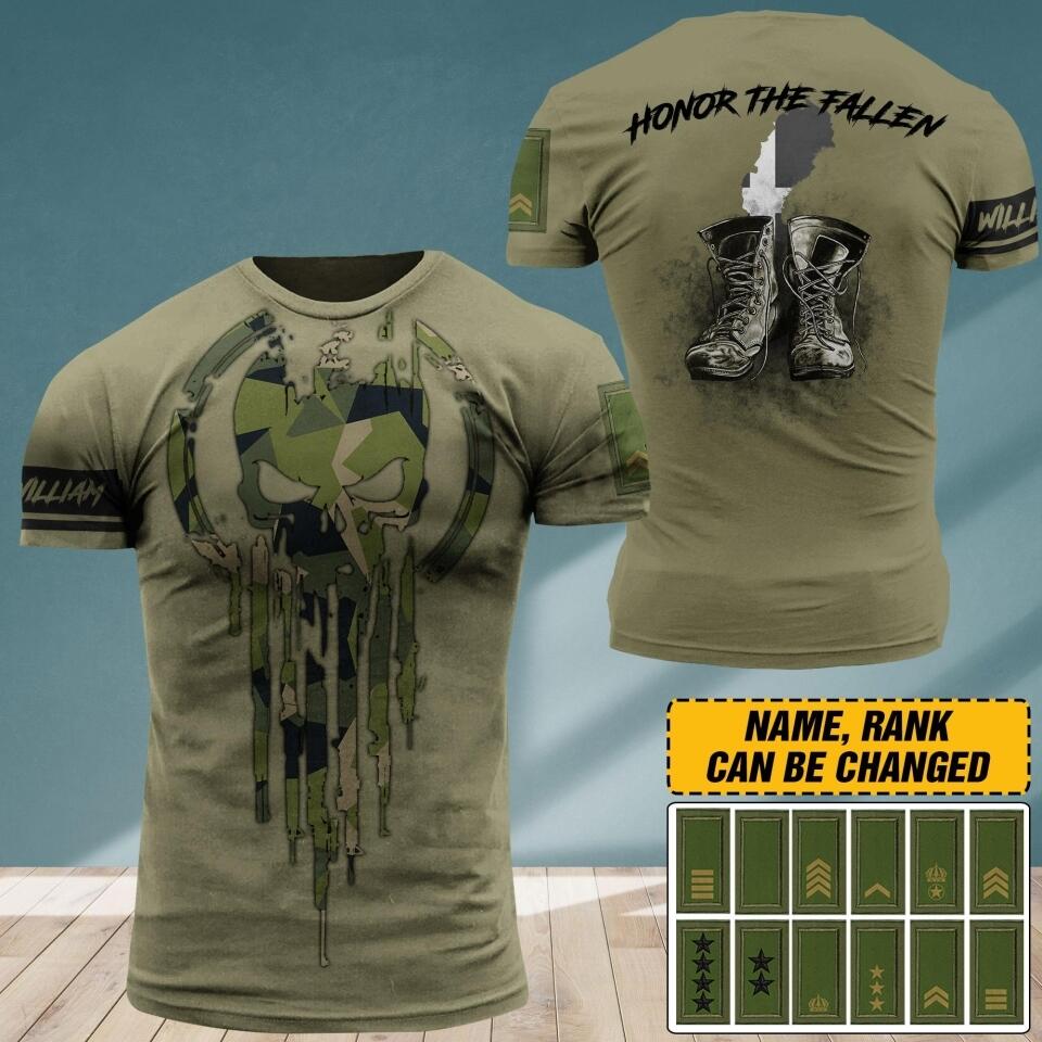 Personalized Sweden Veteran/ Solider Honor The Fallen Tshirt 3D Printed QTDT1806