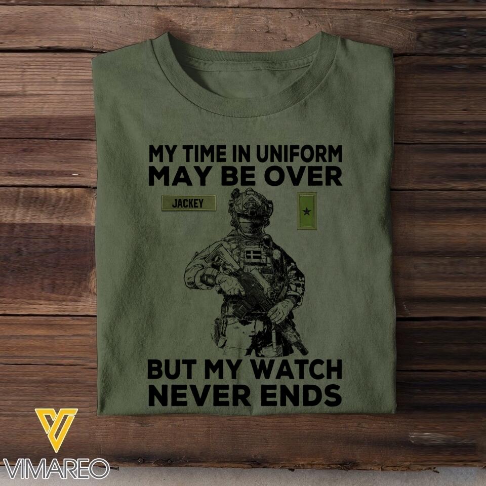 Personalized Swedish Soldier/Veterans Tshirt Printed 22JUL-HY23