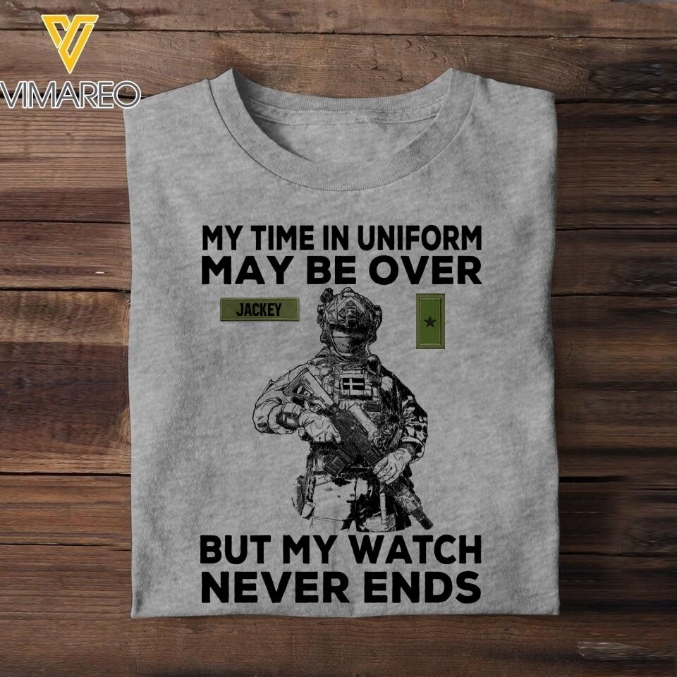 Personalized Swedish Soldier/Veterans Tshirt Printed 22JUL-HY23