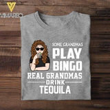 Personalized Some Grandmas Play Bingo Real Grandmas Drink Beer Wine Tequila Tshirt Printed QTVQ2306