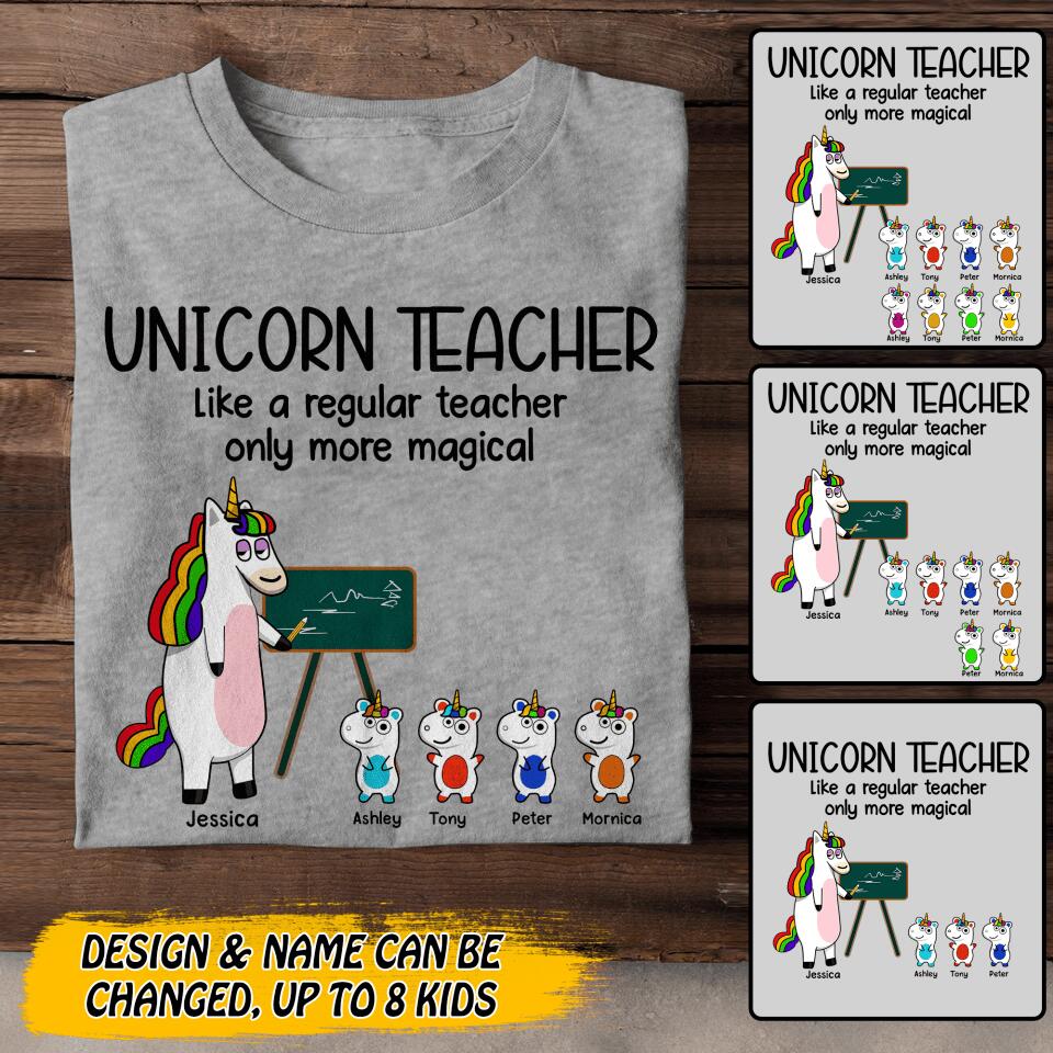 Personalized Unicorn Teacher Tshirt 22JUL-DT24