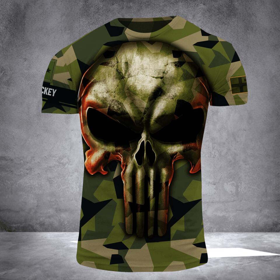 Personalized Sweden Veteran/ Solider Camo Sku Tshirt or Hoodie 3D Printed QTDT2406