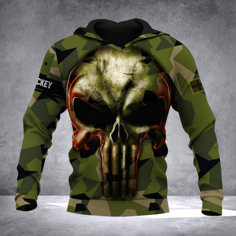 Personalized Sweden Veteran/ Solider Camo Sku Tshirt or Hoodie 3D Printed QTDT2406