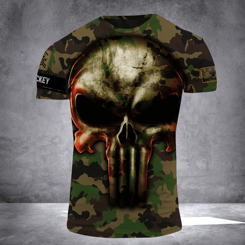 Personalized Swiss Veteran/ Solider Camo Sku Tshirt or Hoodie 3D Printed QTDT2406