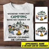 Personalized Weekend Forecast Camping With No Chane of House Cleaning Or Cooking Tshirt QTHC2406
