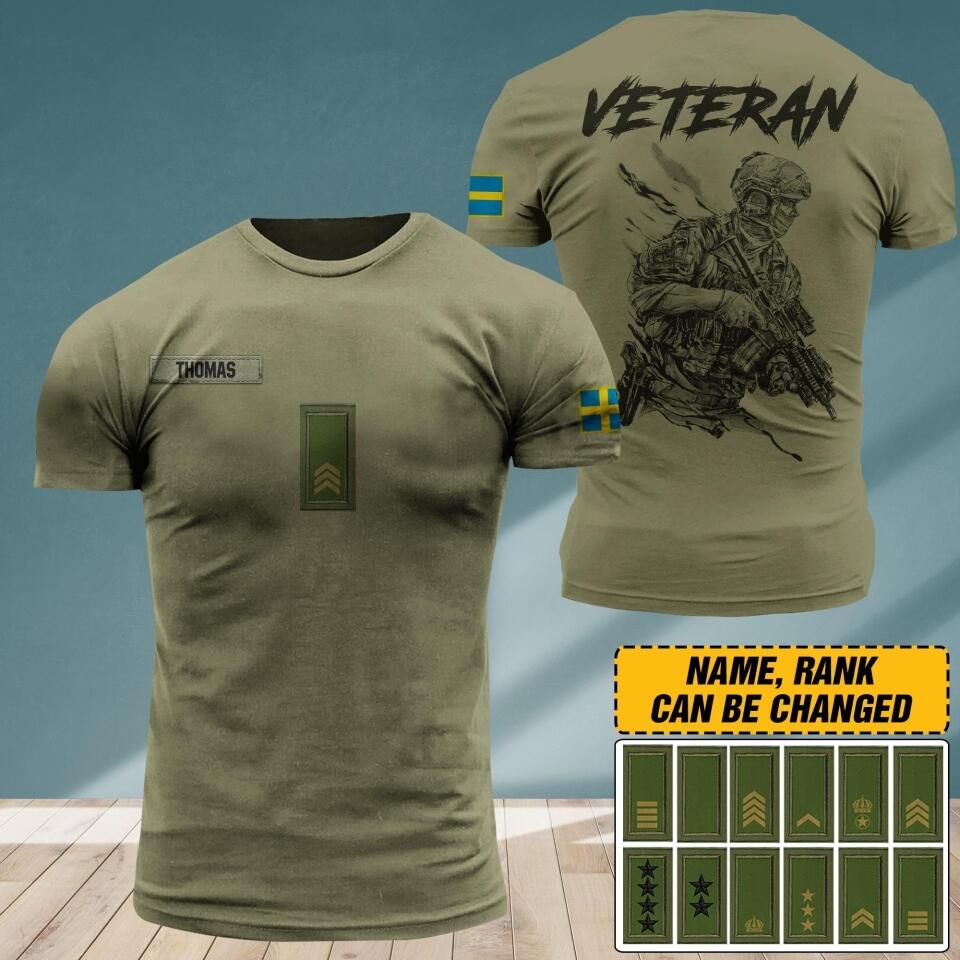 Personalized Sweden Veterans/Soldier Tshirt 3D Printed QTDT2706