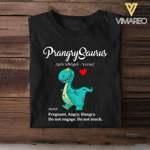 Personalized PrangrySaurus Pregnant Angry Hungry Dinosaur Tshirt Printed QTDT2806