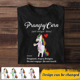Personalized PrangryCorn Pregnant Angry Hungry Unicorn Tshirt Printed QTDT2806